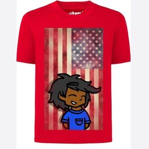 Toddler Boys’ American Flag Graphic Shirt Red